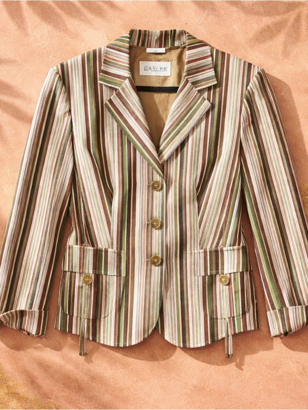 Basler Striped Blazer NWT Size 10 Designer Tailored Jacket $495 Retail